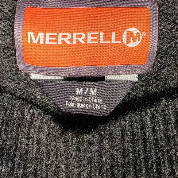 Merrell Merino Wool Sweater Dress M Gray Bubble Sleeve K5381 - Picture 3 of 9